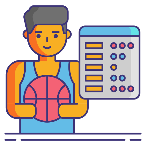Basketball player icon for real-time stats